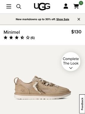 UGG Minimel Sneakers in Tan with Cream Accents